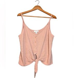 Topshop Blush Pink Button-Down Camisole Tie Front Women’s Size 8 Sleeveless